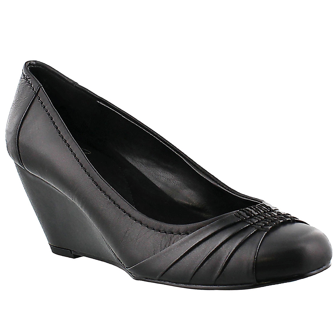 Lds Dani blk slip on dress wedge shoe
