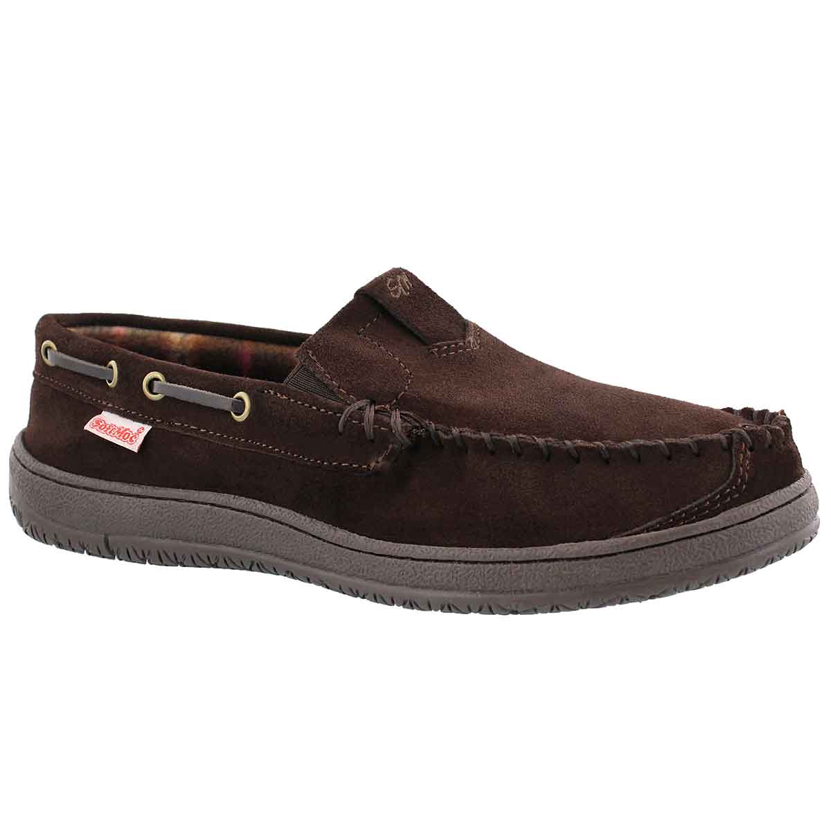 Men's DARIAN chocolate suede moccasins