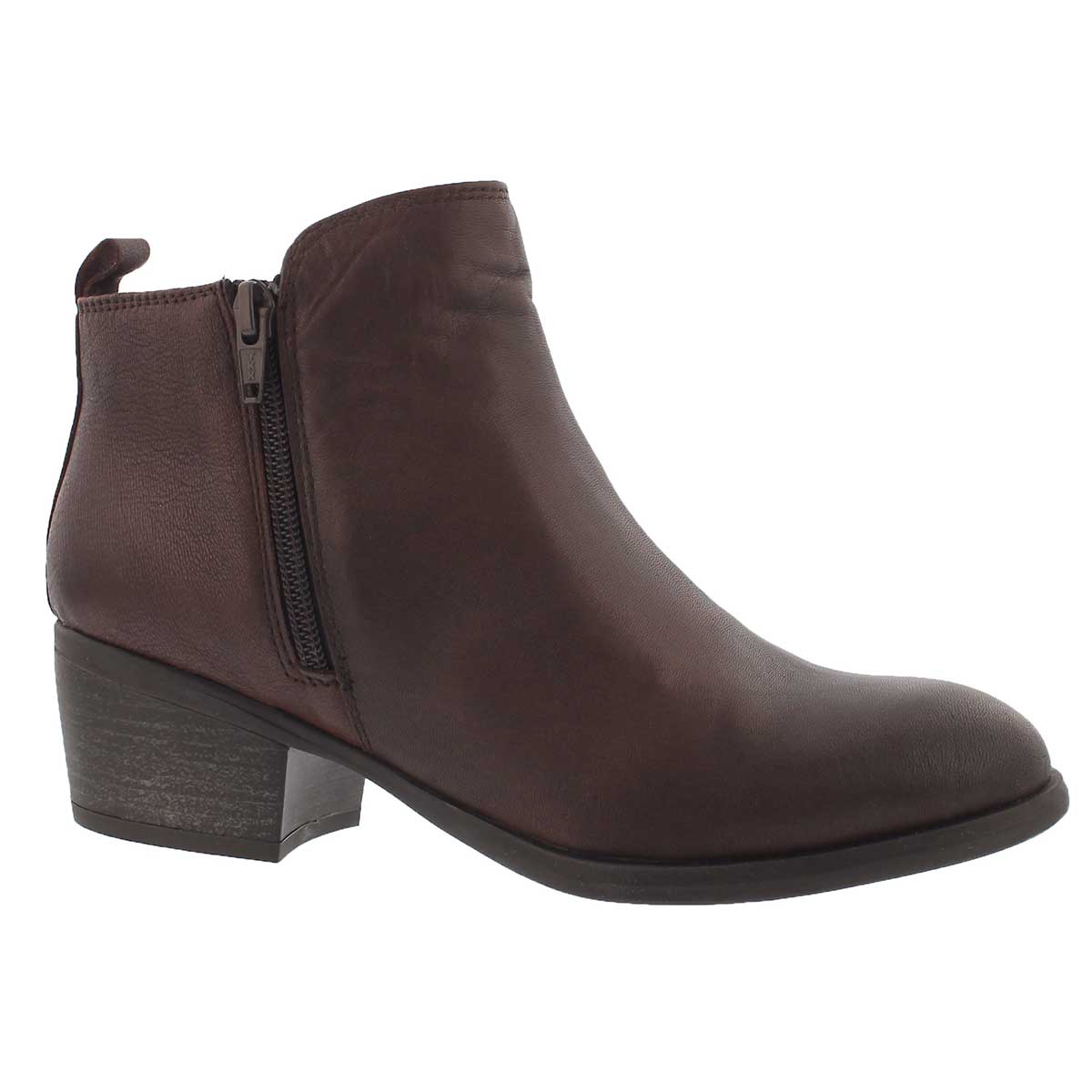 Women's DAVINA burgundy double side zip bootie