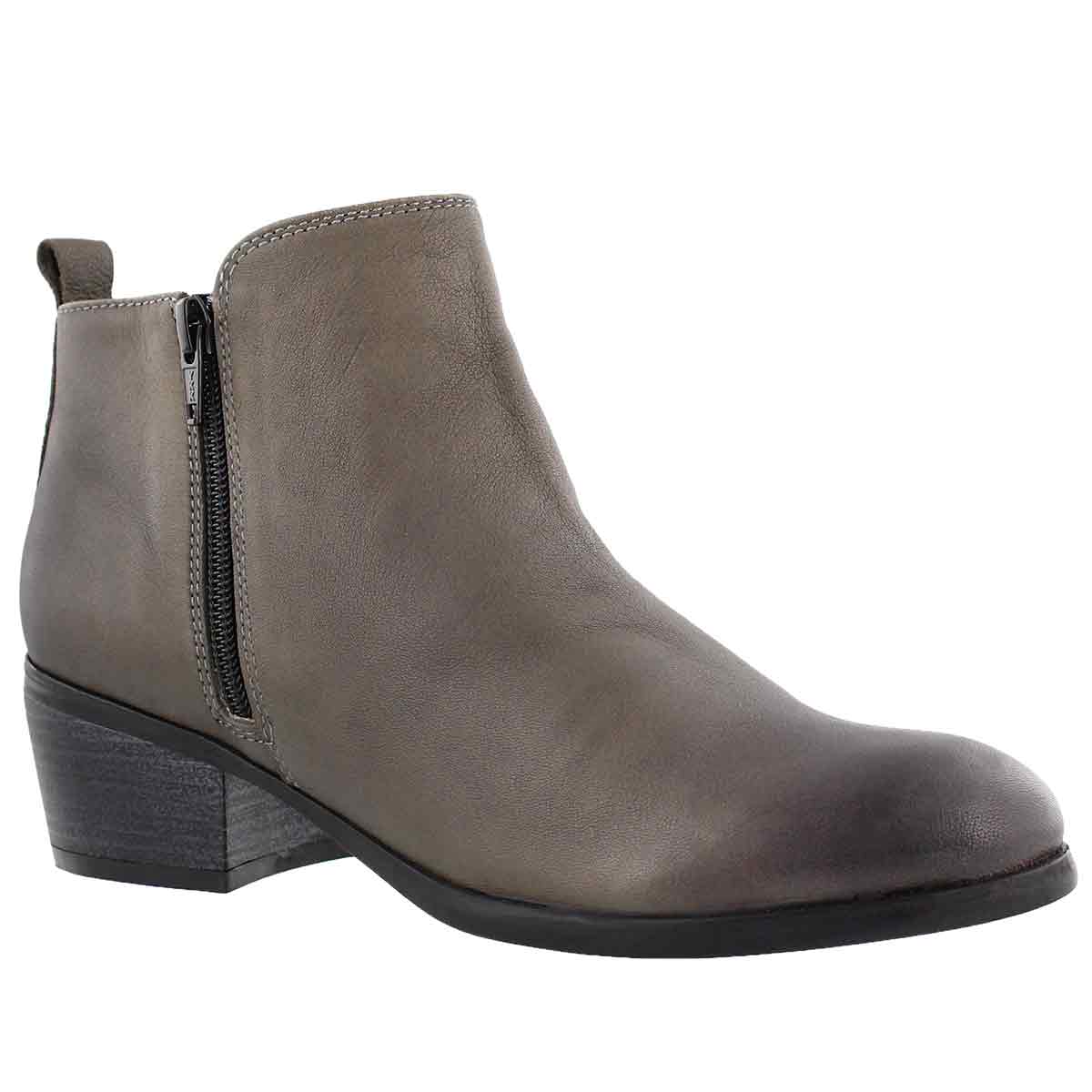 Women's DAVINA dark grey double side zip bootie