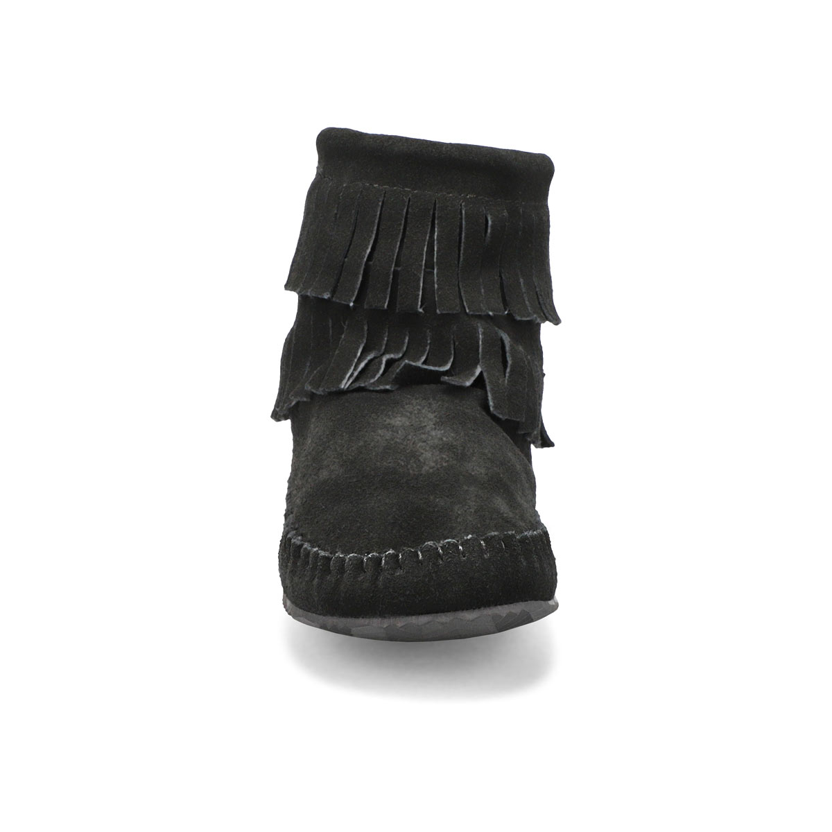 Lds DebraII Hi black suede back zip moc