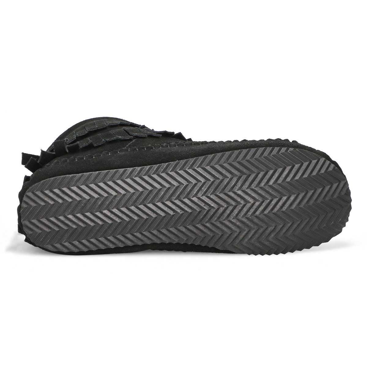 Lds DebraII Hi black suede back zip moc