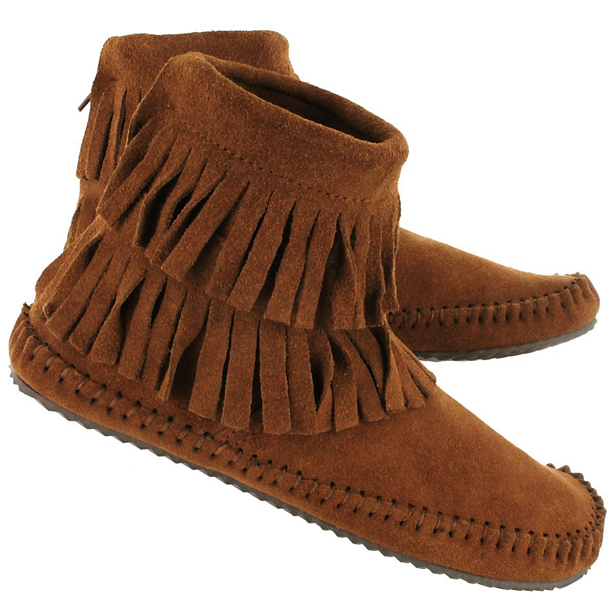 Lds DebraII Hi copper suede back zip moc
