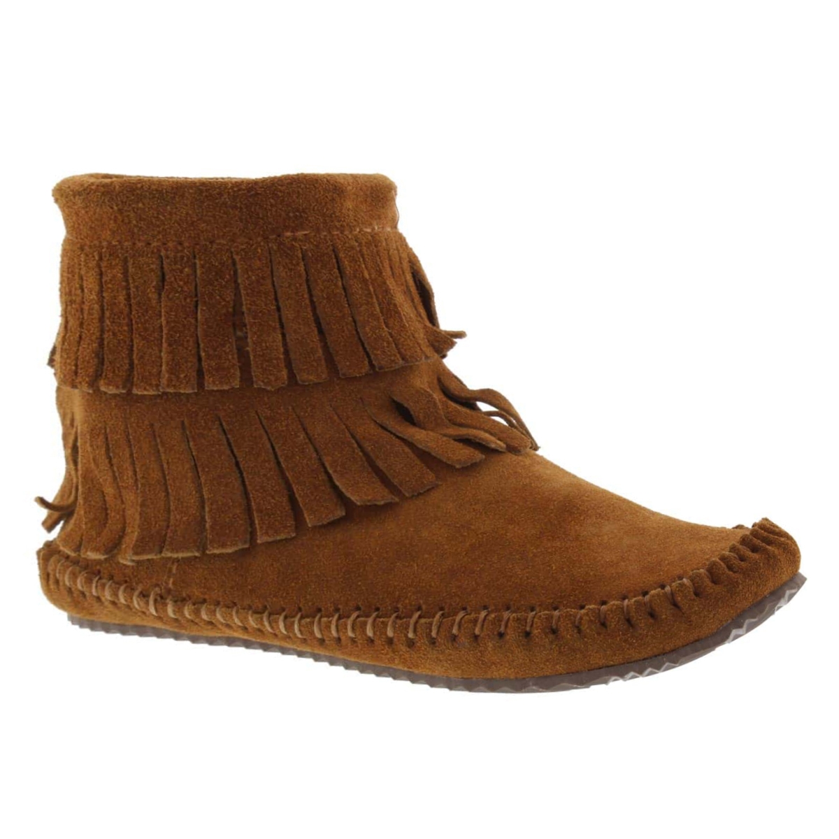 Lds DebraII Hi copper suede back zip moc