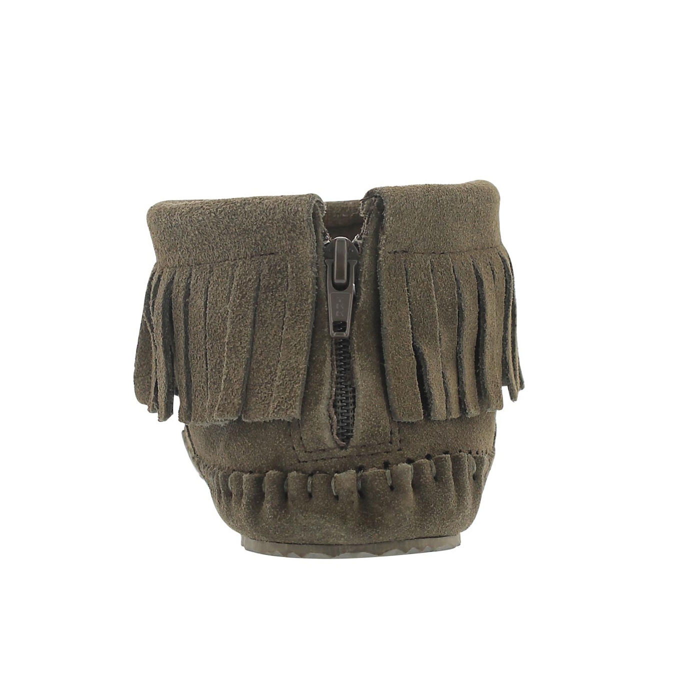 Lds Debra Lo II birch suede back zip moc