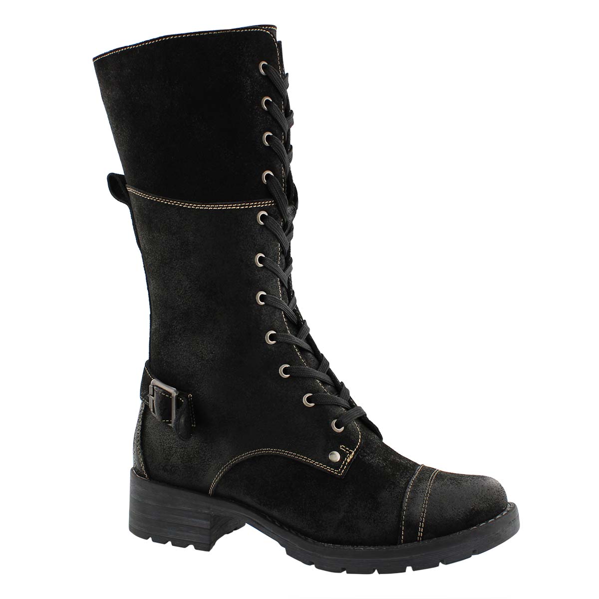 Lds Deedee Tall black combat boot