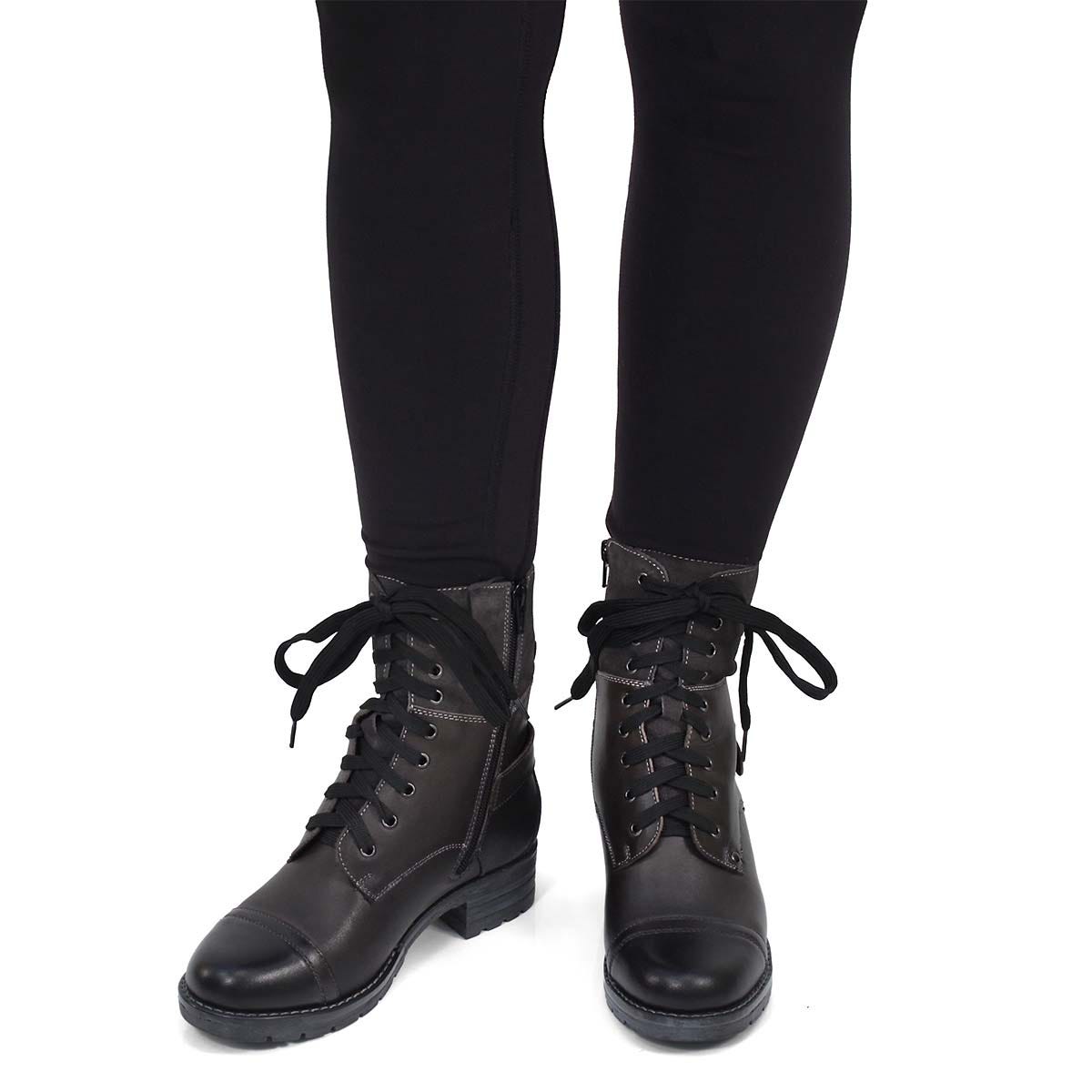 SoftMoc Women's DEEDEE 2 grey combat boots