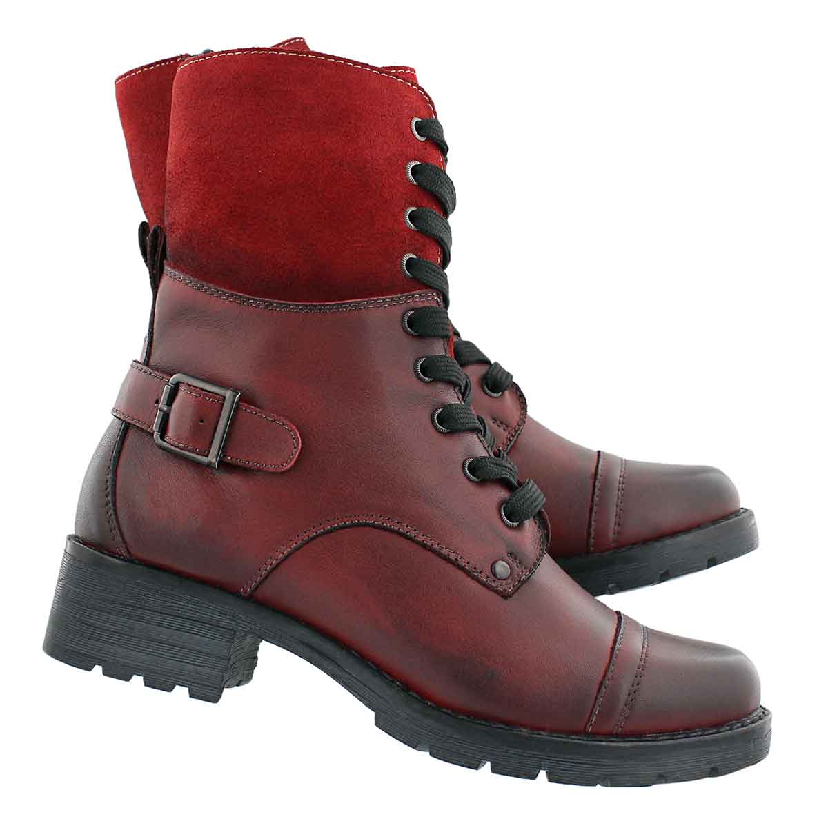 cheap red combat boots