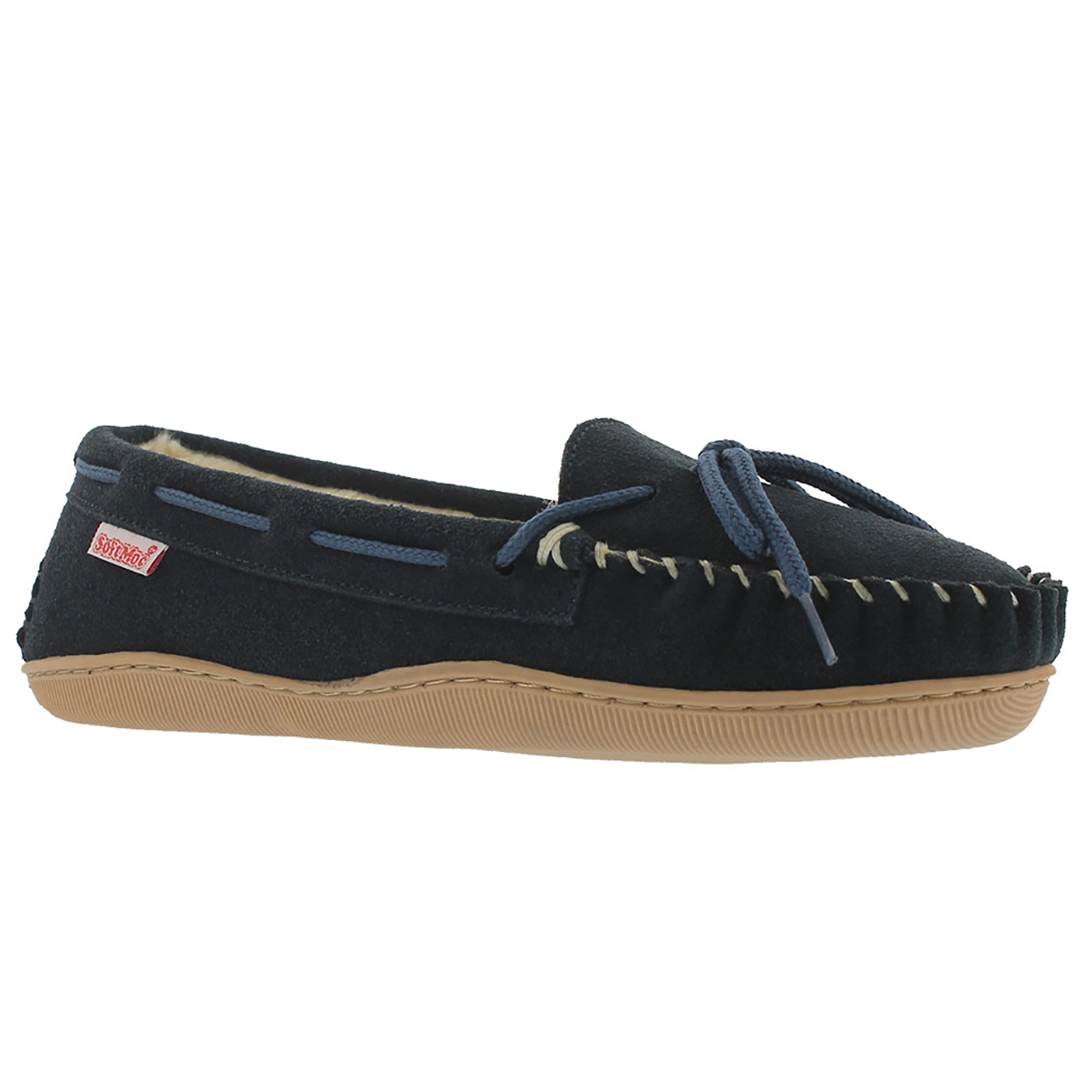 Women's DELPHI navy suede ballerina moccasins