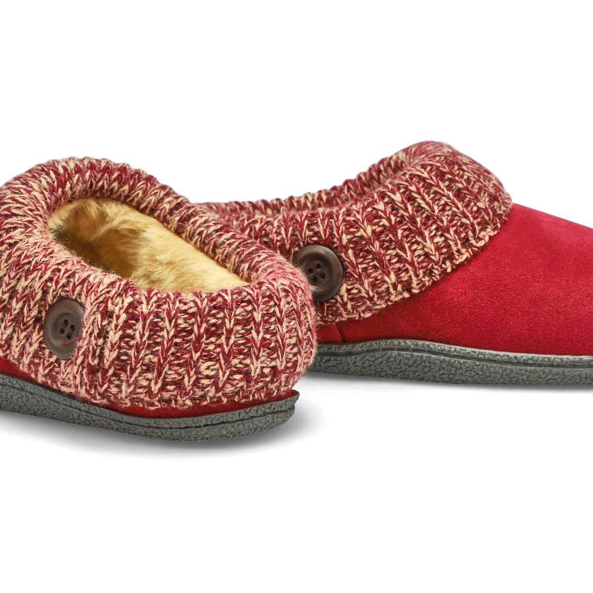 Lds Dini burgundy memory foam slipper