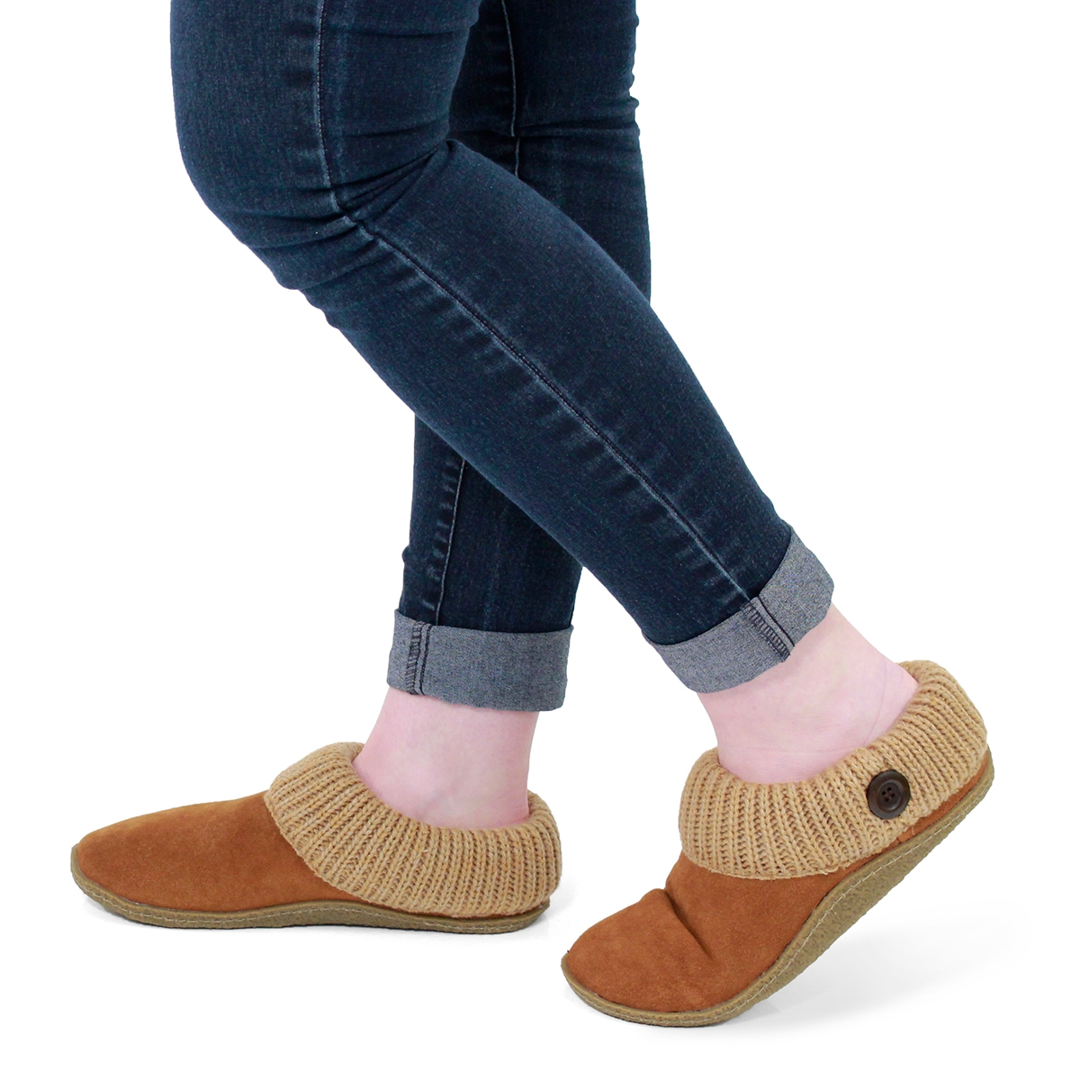 Lds Dini chestnut memory foam slipper