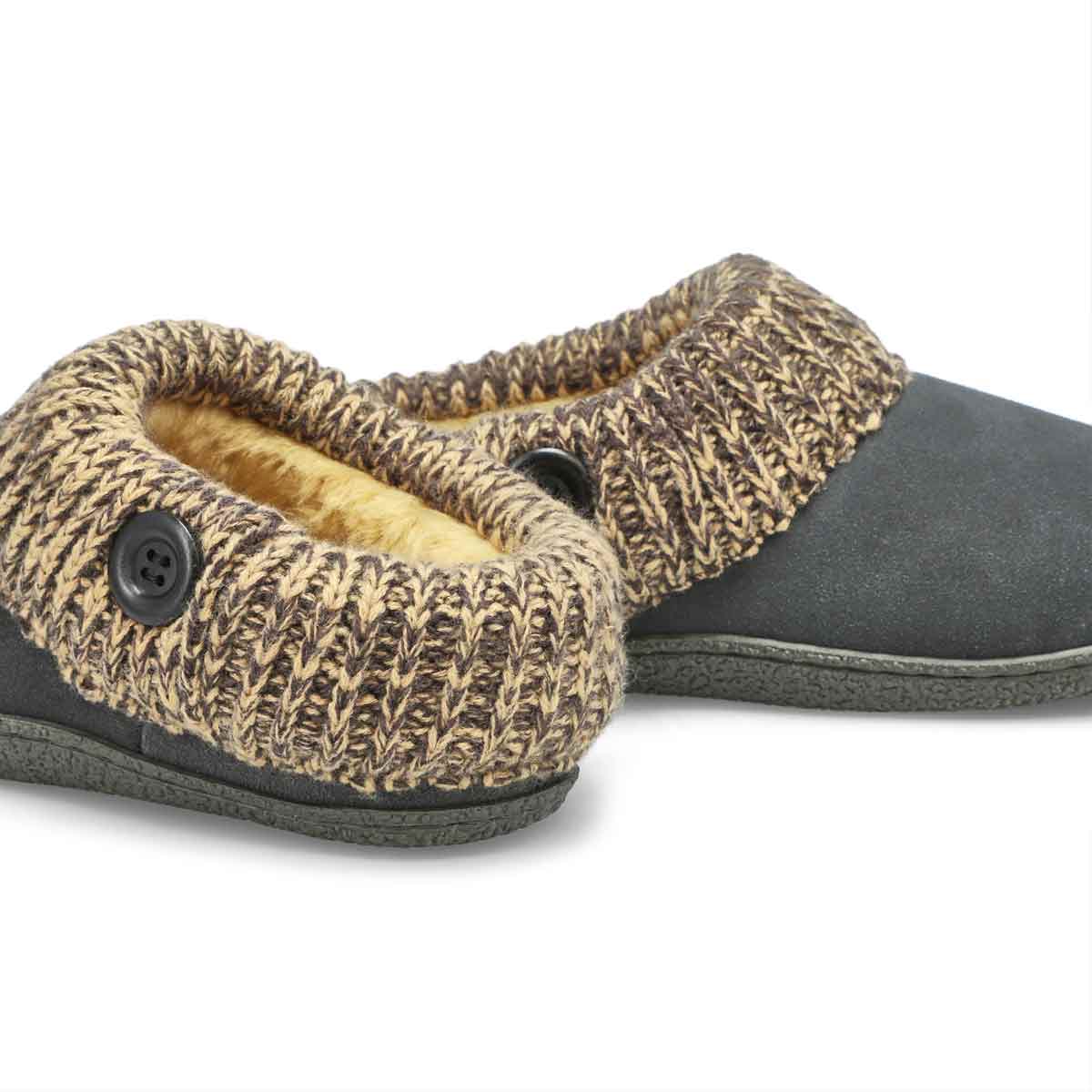 Pantoufle mousse visc Dini, gris, fem