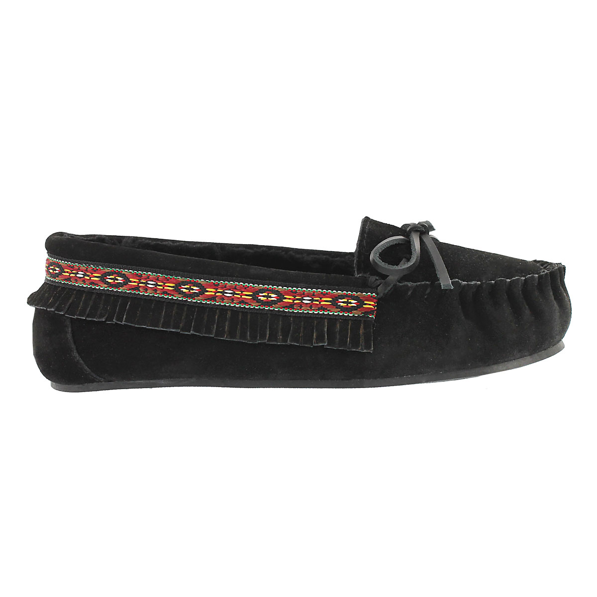 Lds Dixie II blkblk suede ballerina moc
