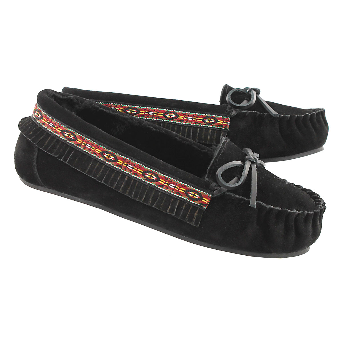 Lds Dixie II blkblk suede ballerina moc