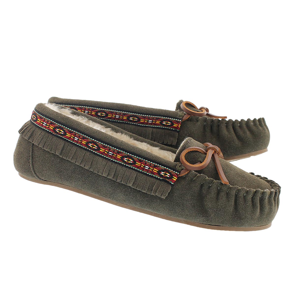 Lds Dixie II birch suede ballerina moc