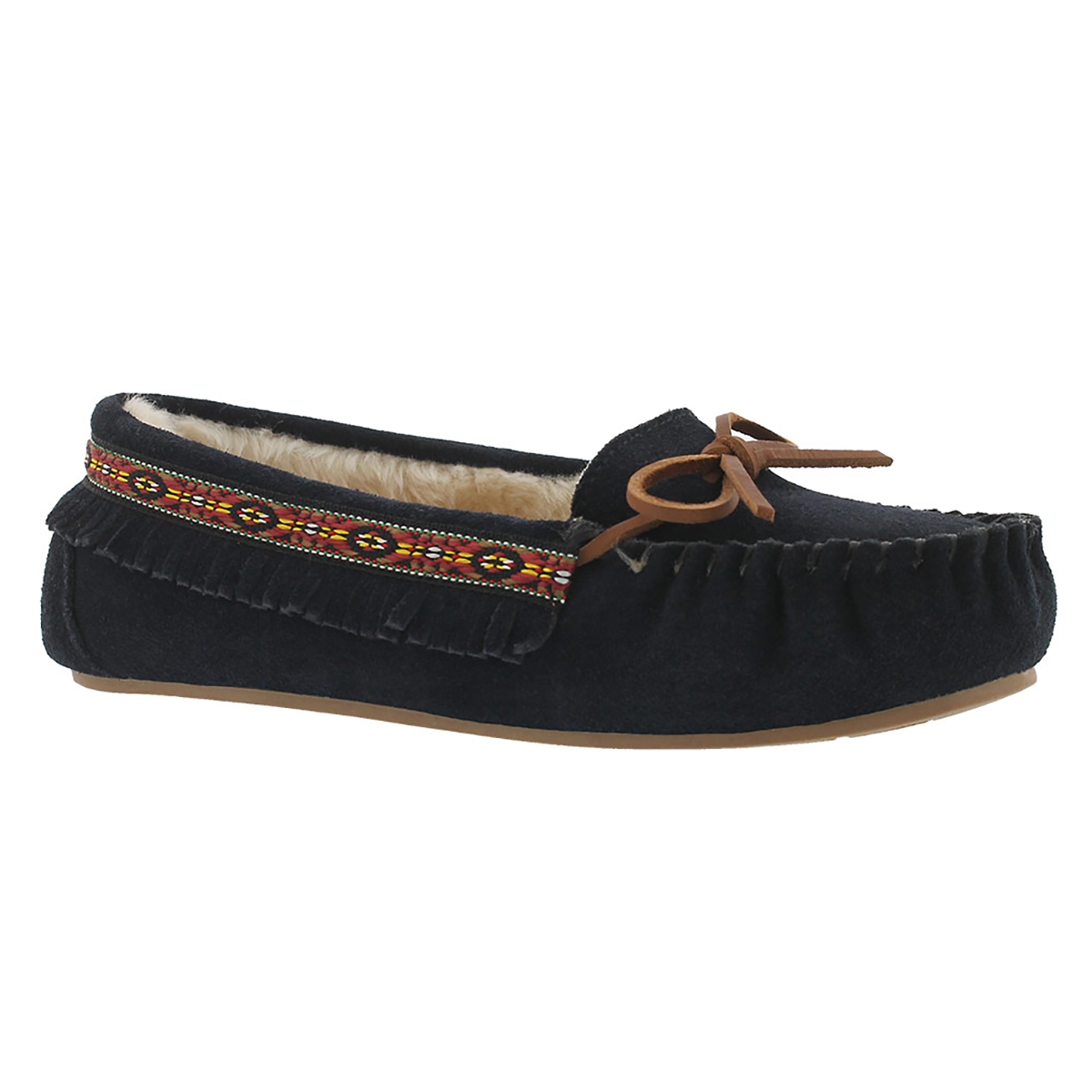 Women's DIXIE II navy suede ballerina moccasins