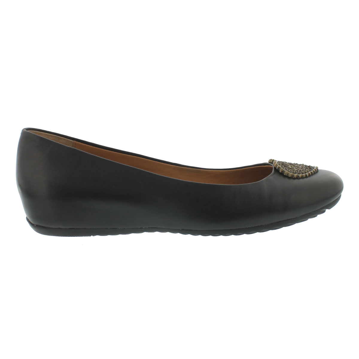 Lds Doris black jwl ballerina flat- wide