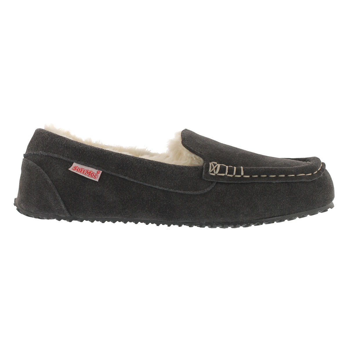 Lds Dottie char suede memory foam moc