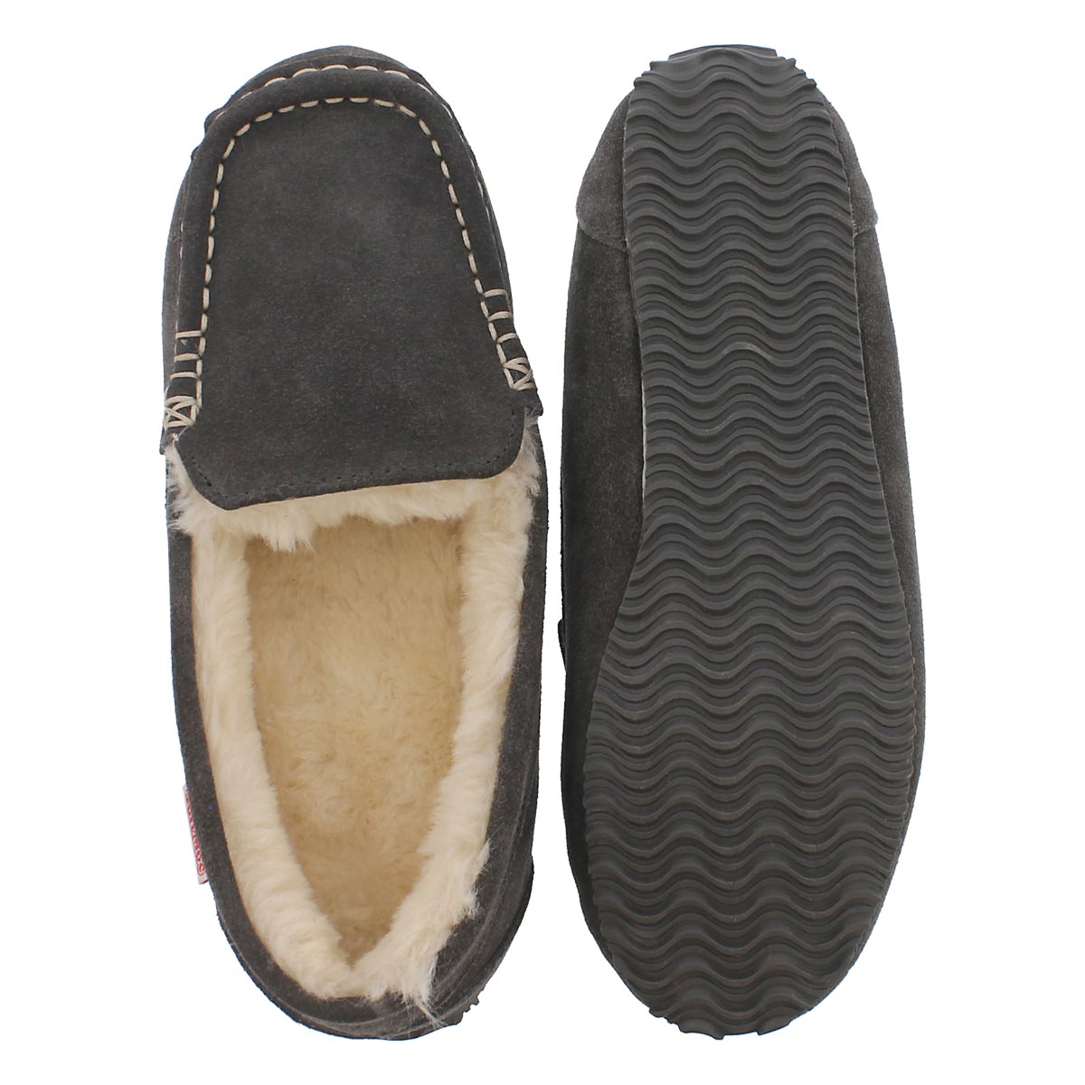 Lds Dottie char suede memory foam moc