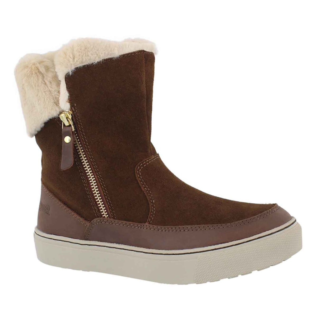 Lds Dresden brn wp side zip winter boot