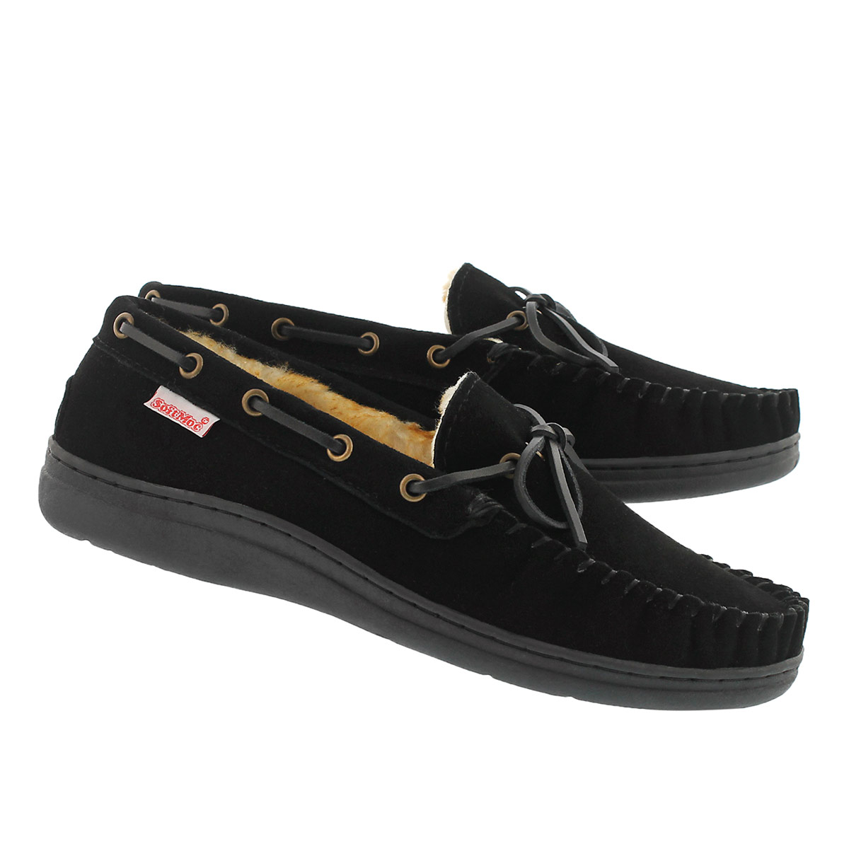 Mns Duke II black lined suede mocc