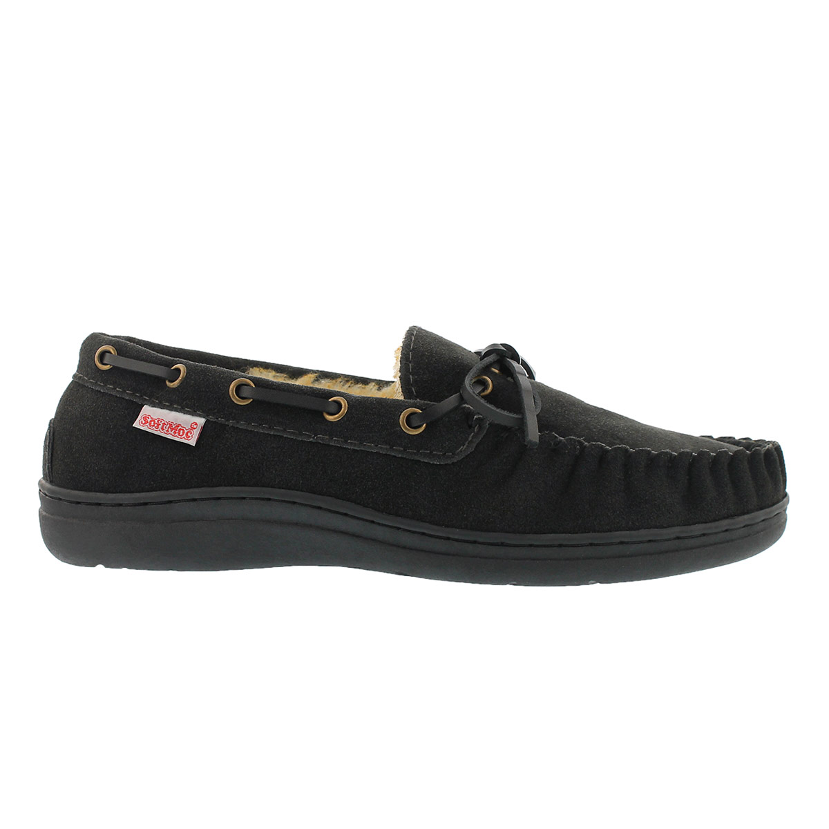 Mns Duke II charcoal lined suede mocc