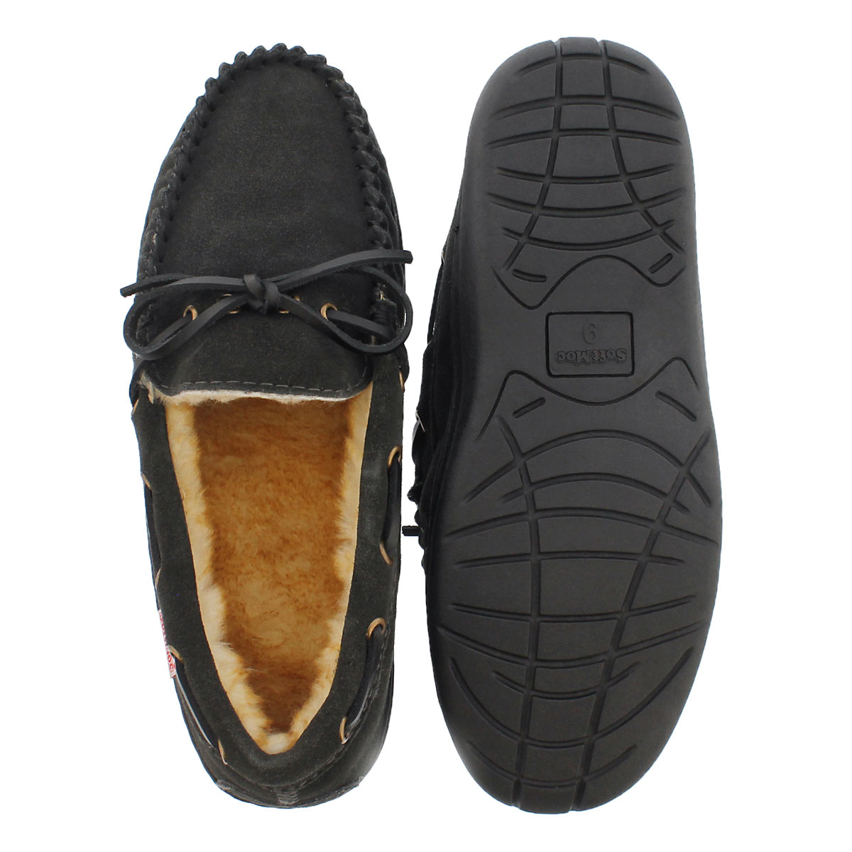 Mns Duke II charcoal lined suede mocc