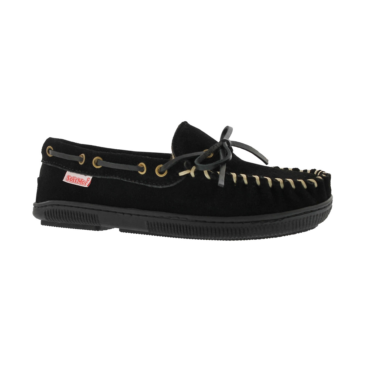 Bys Duke II Jr black suede lined mocc