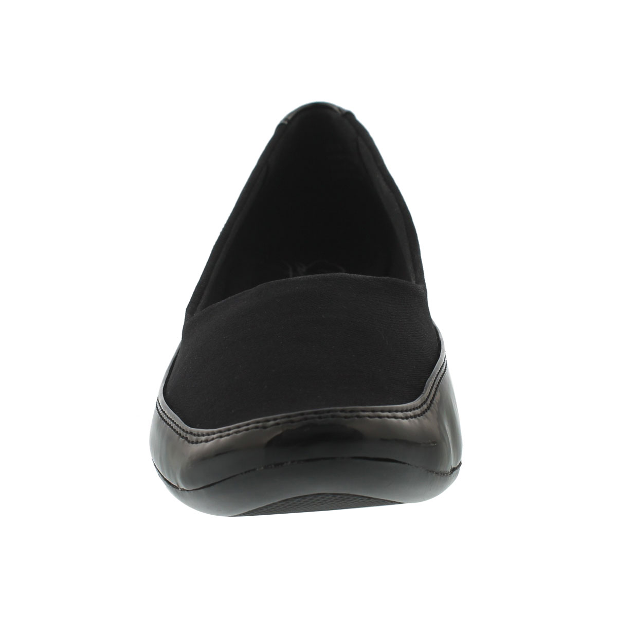 Lds Dusti blk slip on casual wedge shoe