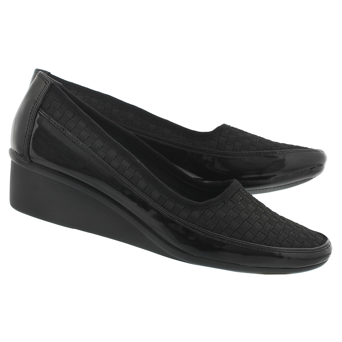 Lds Dusti 2 blk slip on casual wedge