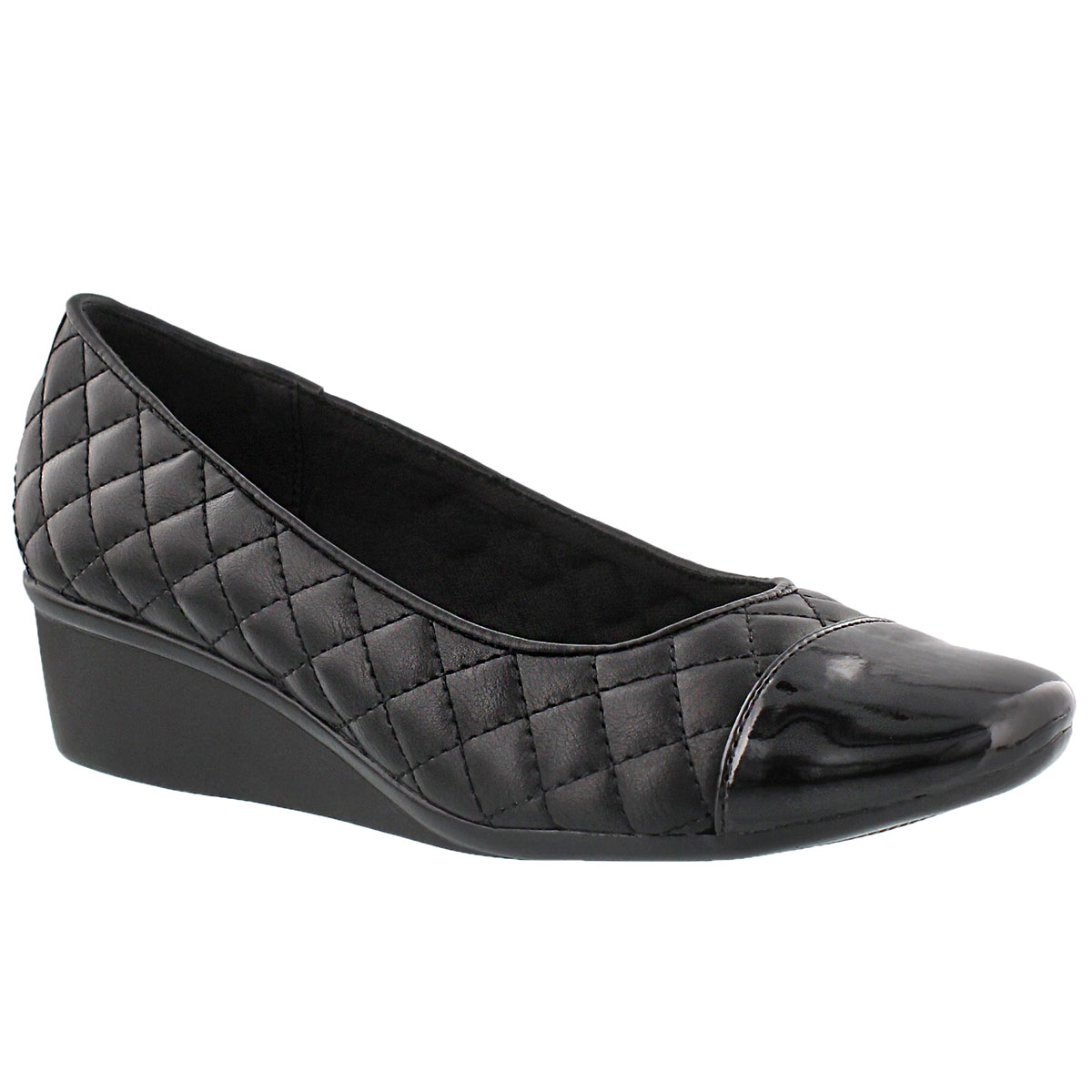 Lds Dusti 3 blk quilted casual slip on