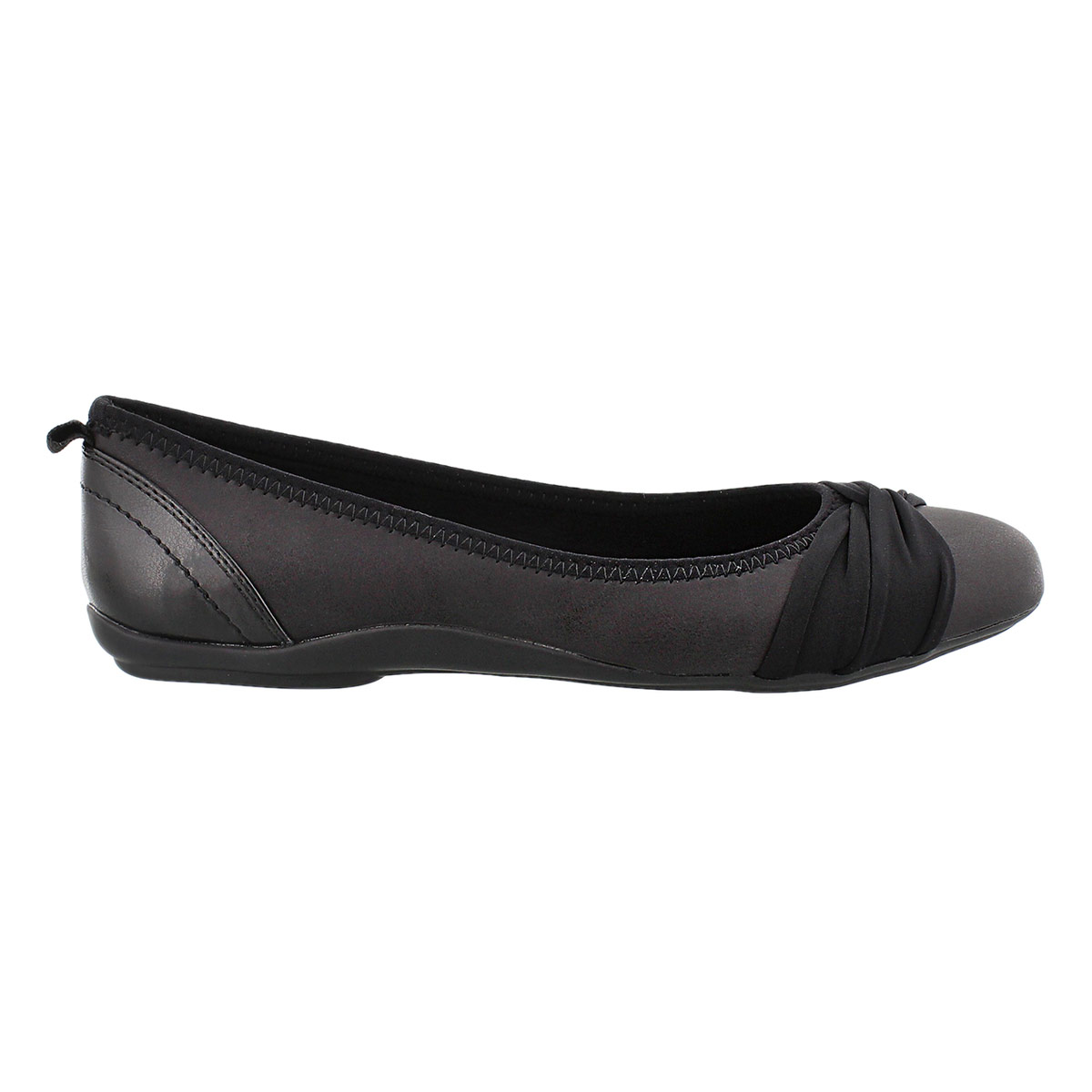 Lds Edita blk shimmer mem.foam flat