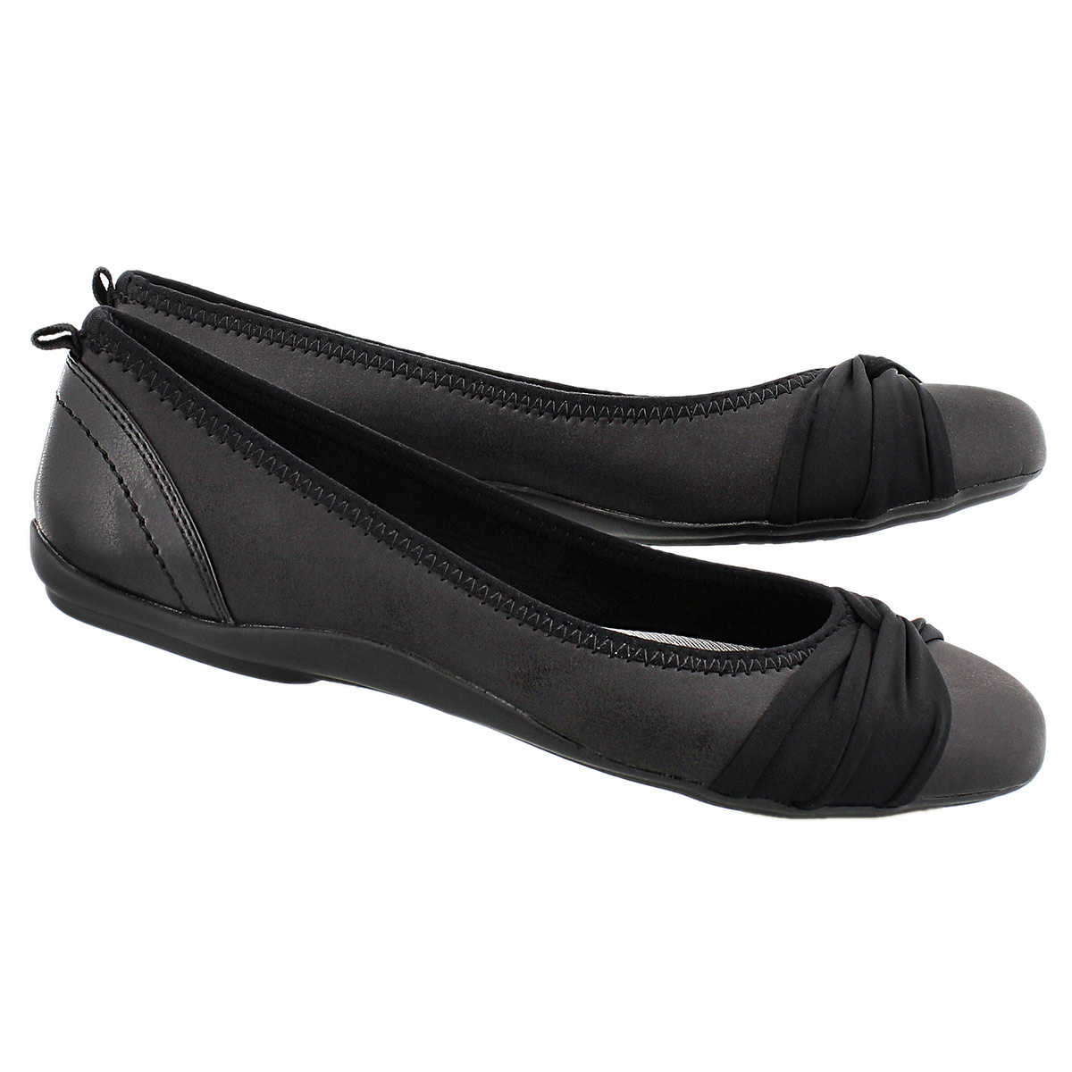 Lds Edita blk shimmer mem.foam flat