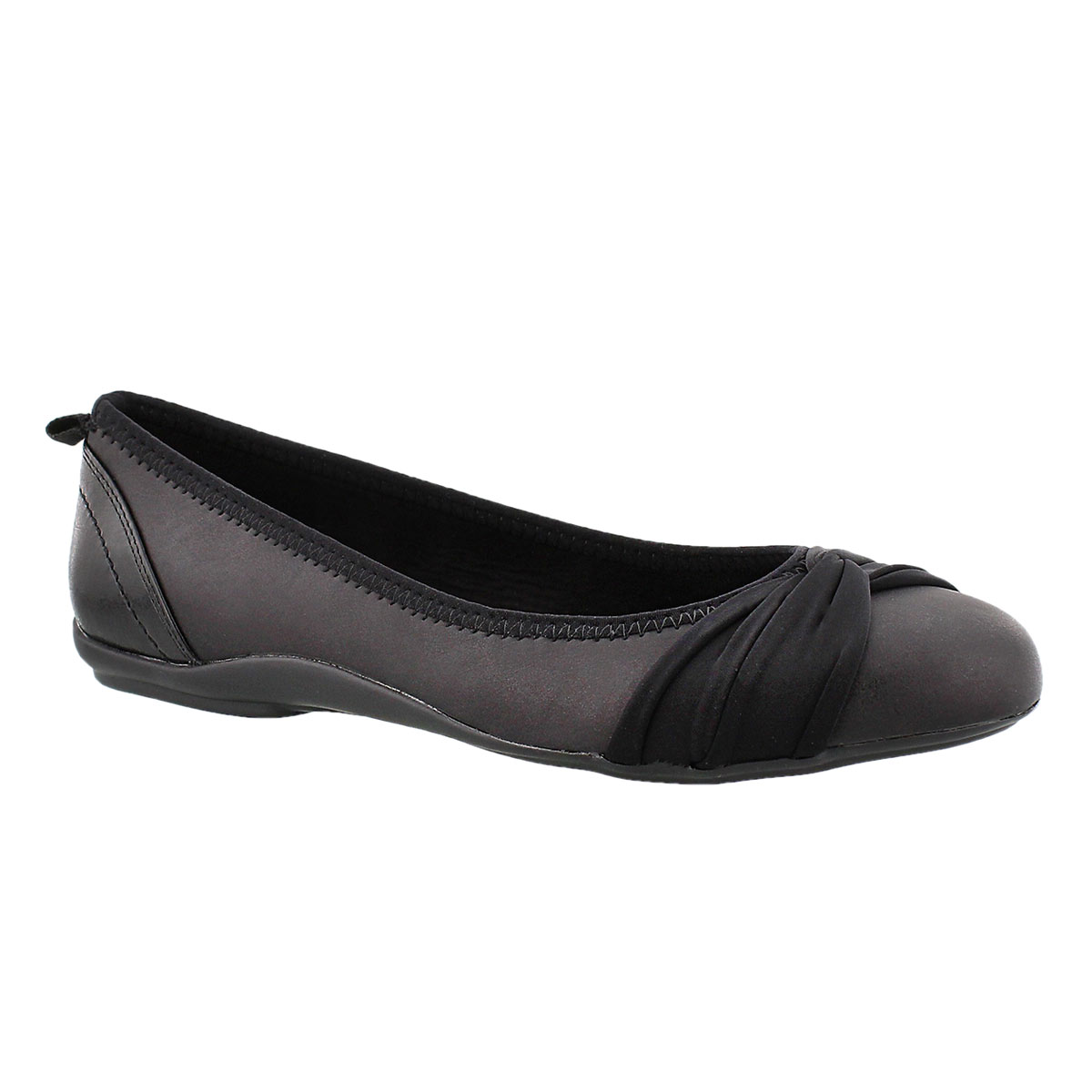 Lds Edita blk shimmer mem.foam flat