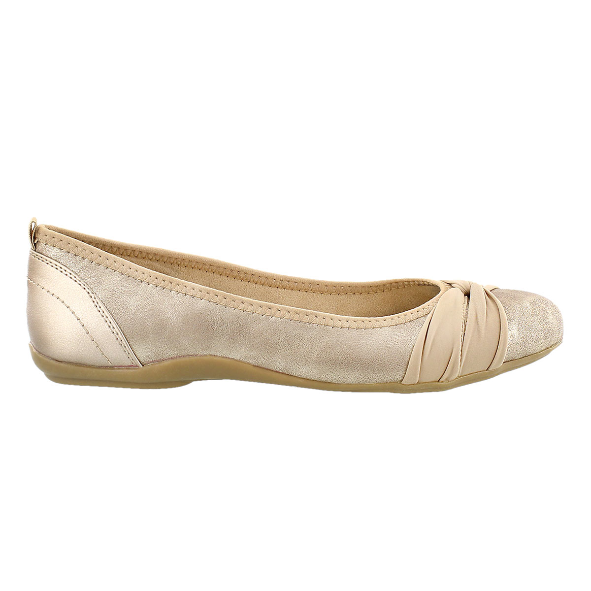 Lds Edita rose gld shimmer mem.foam flat