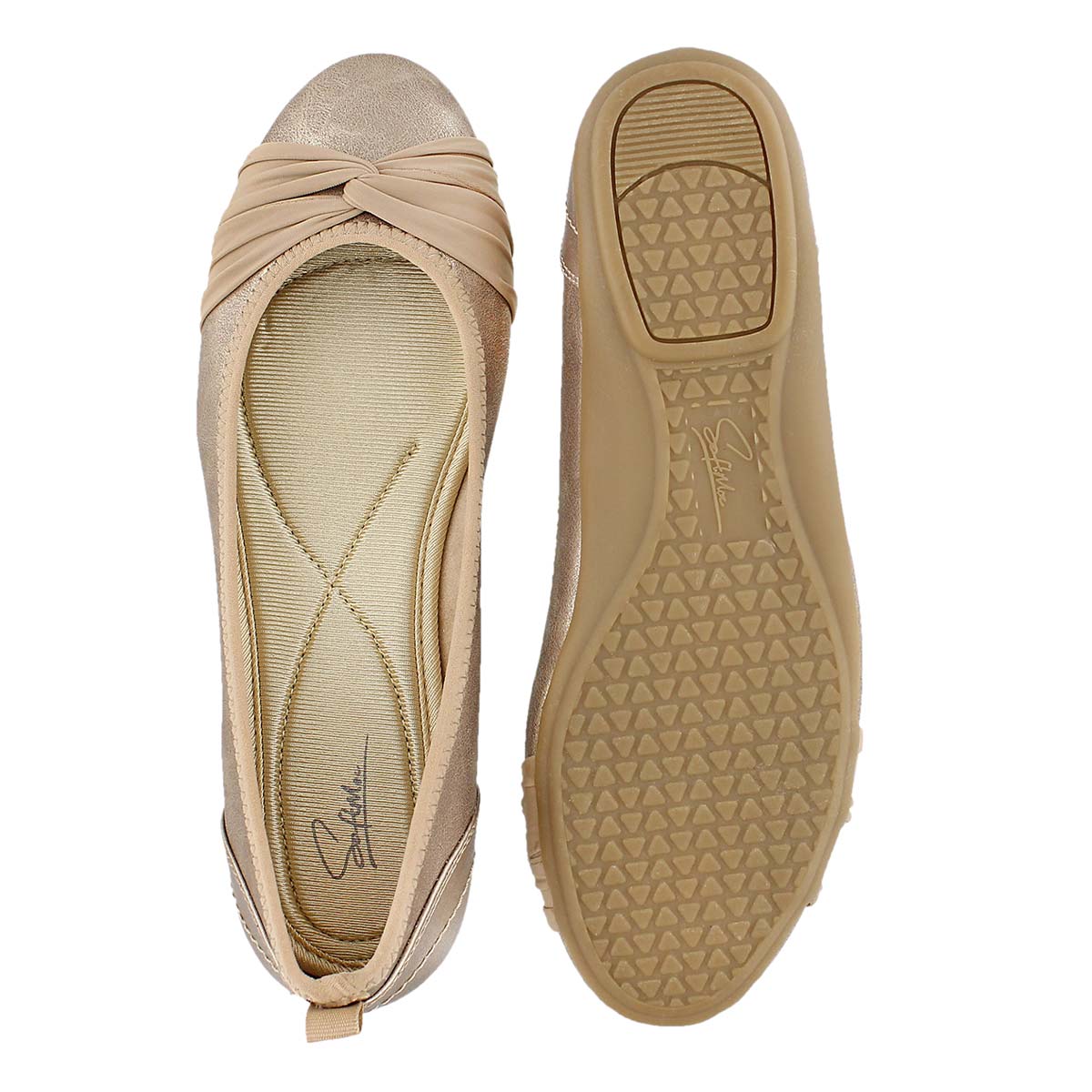 Lds Edita rose gld shimmer mem.foam flat