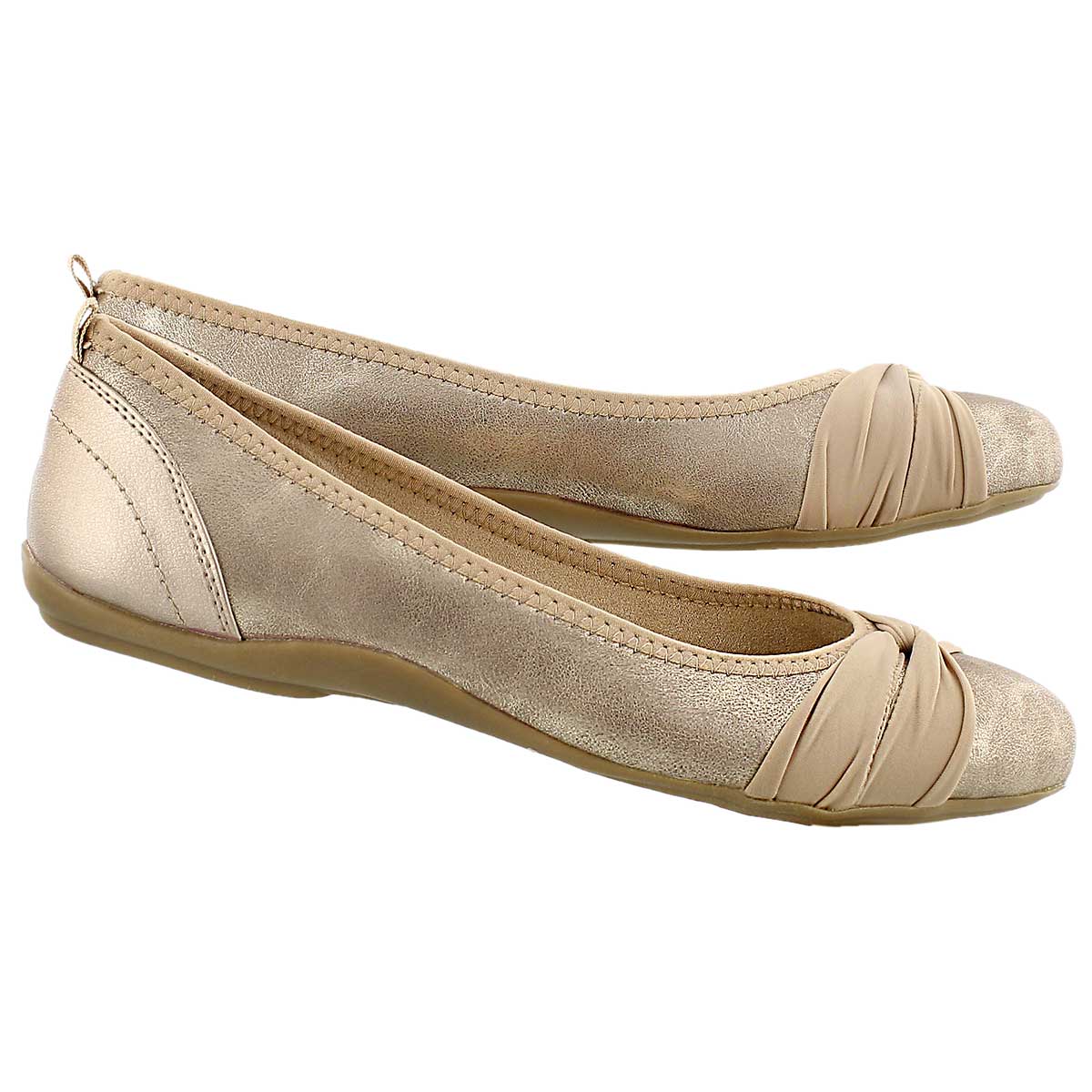 Lds Edita rose gld shimmer mem.foam flat
