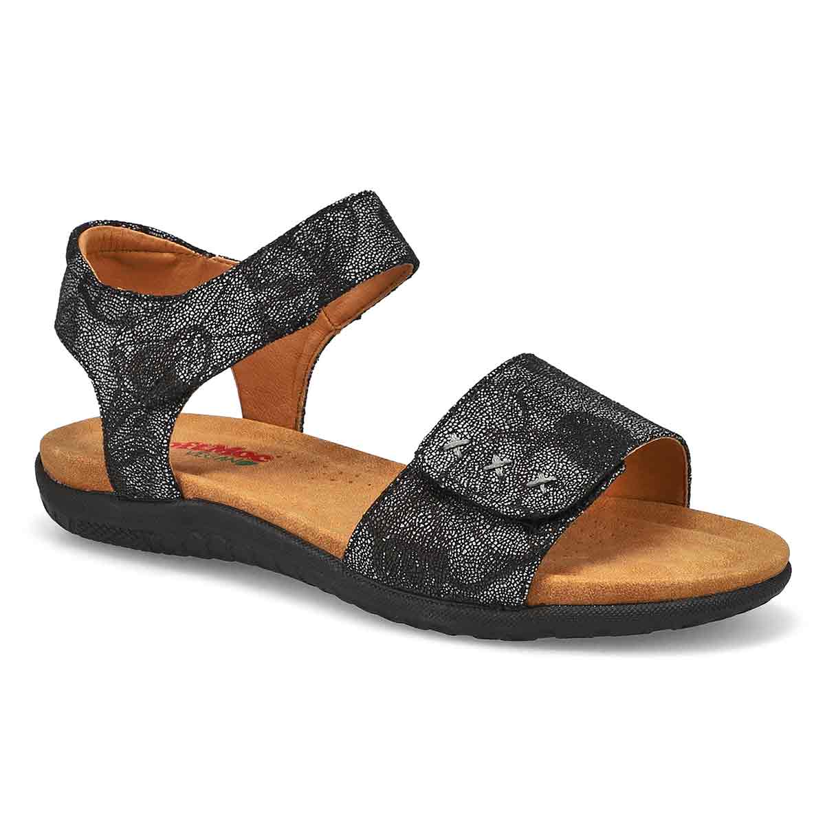 Sandale végane ELENA 01, noir/floral, femmes