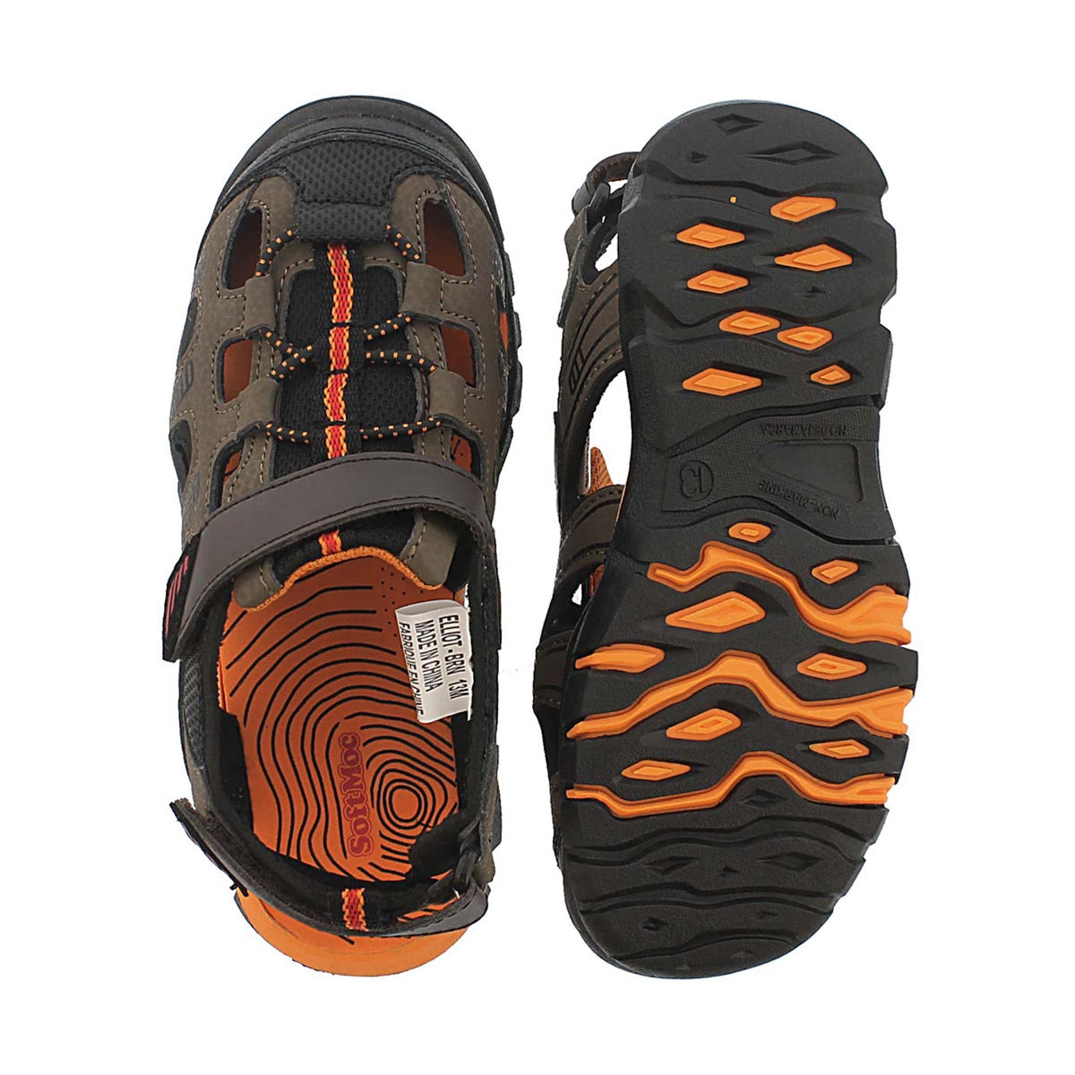 Bys Elliot brown closed toe sandal