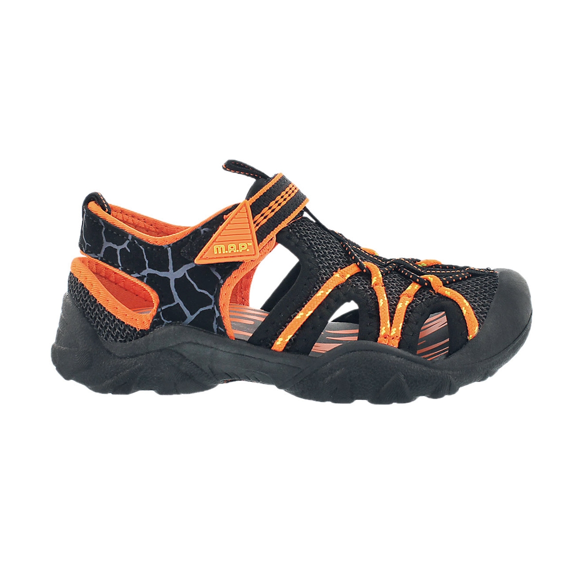 Bys Emmons blk/org fisherman sandal