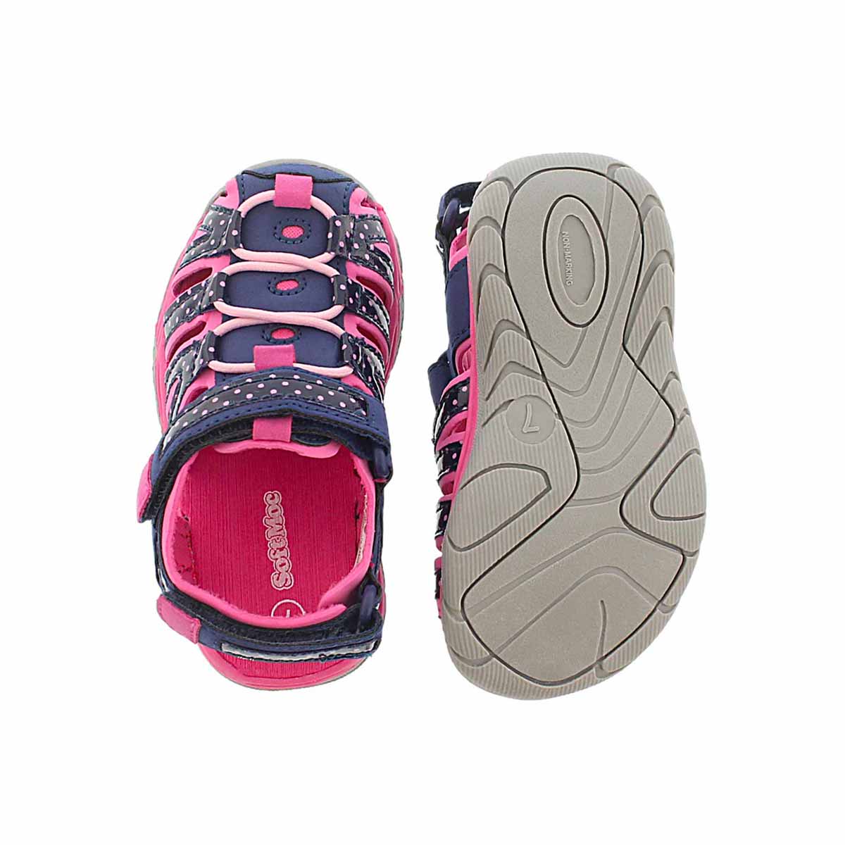 Inf Eowyn nvy/pnk closed toe sandal