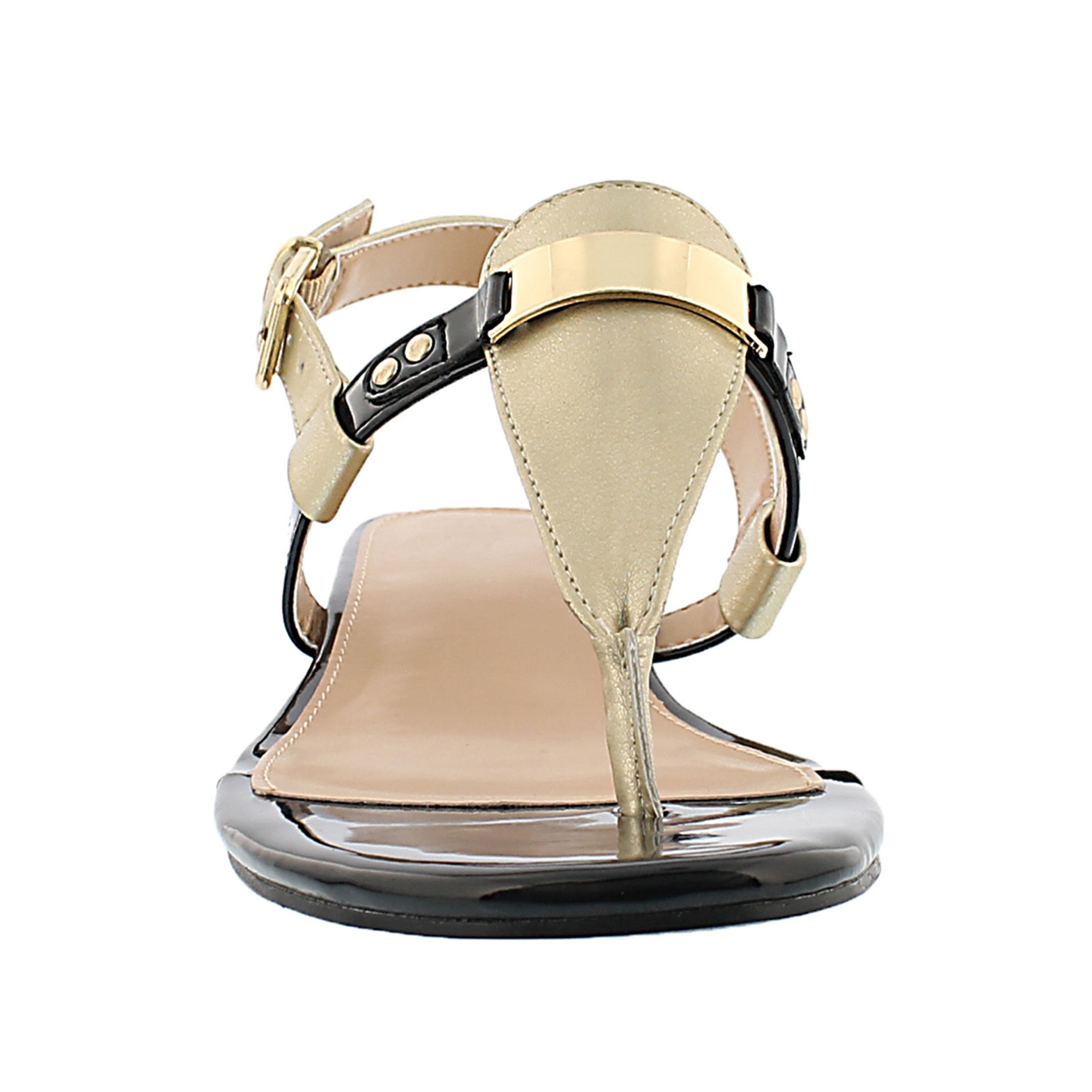 Lds Estelle champagne wedge thong sandal