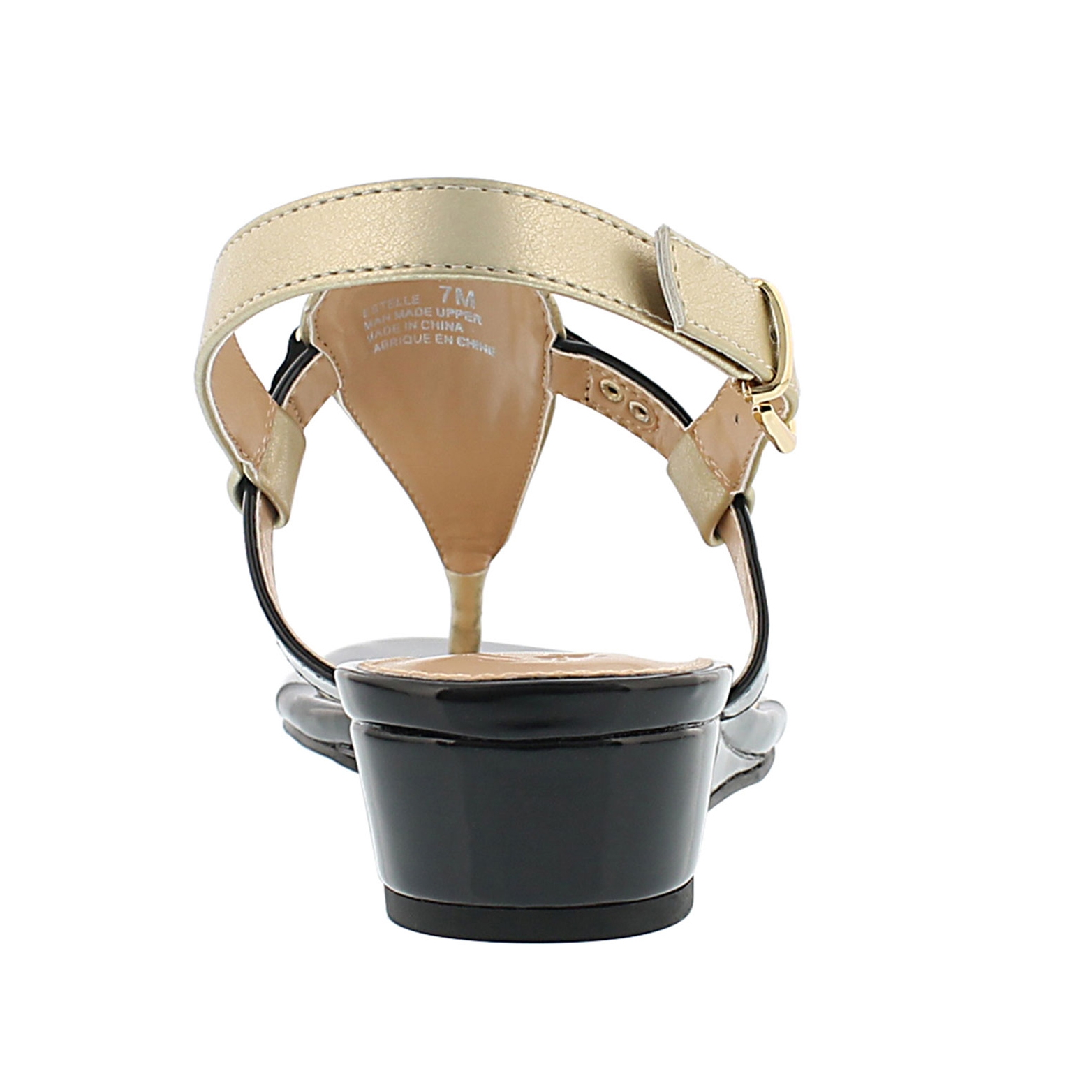 Lds Estelle champagne wedge thong sandal