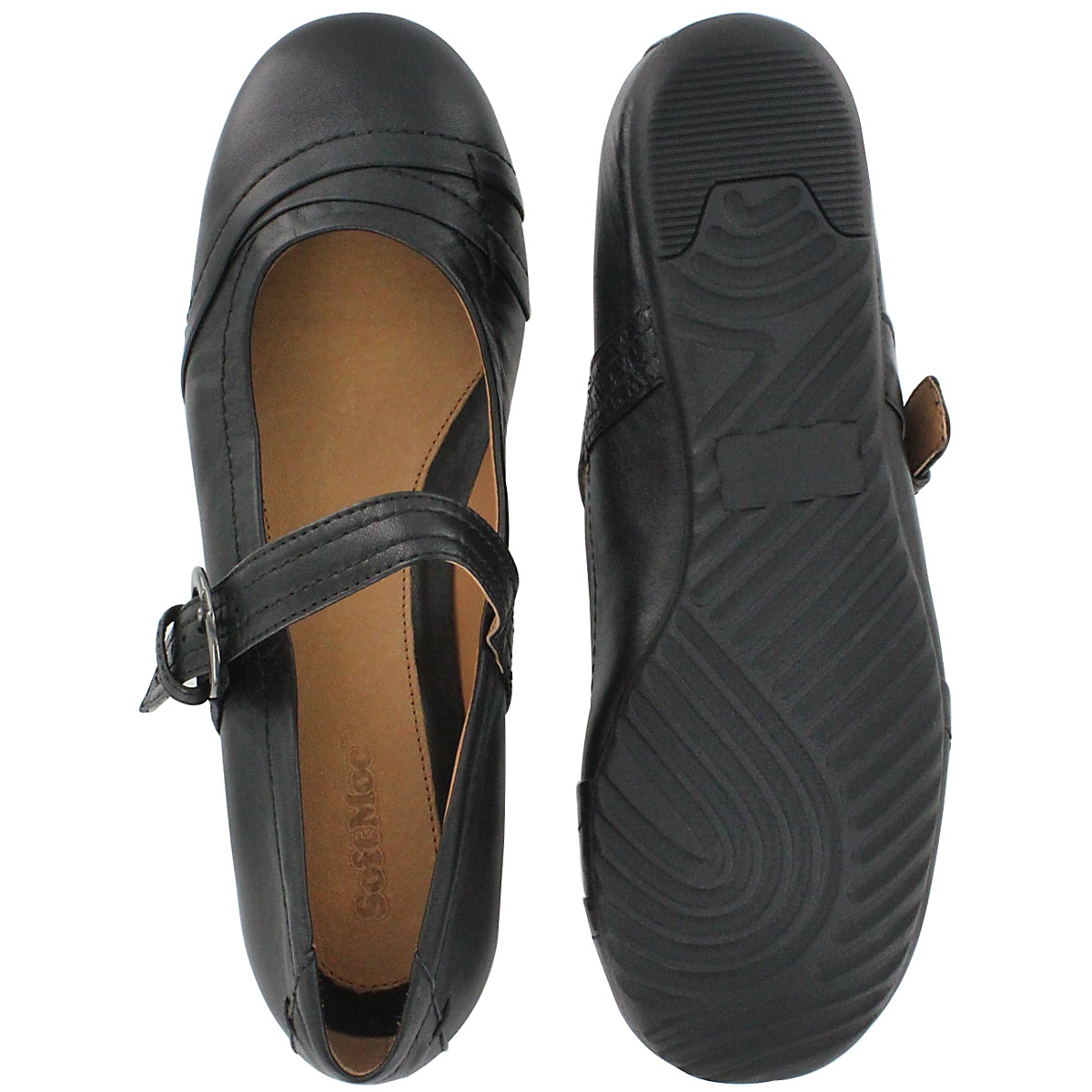Mary Jane cuir noir ESTER, fem
