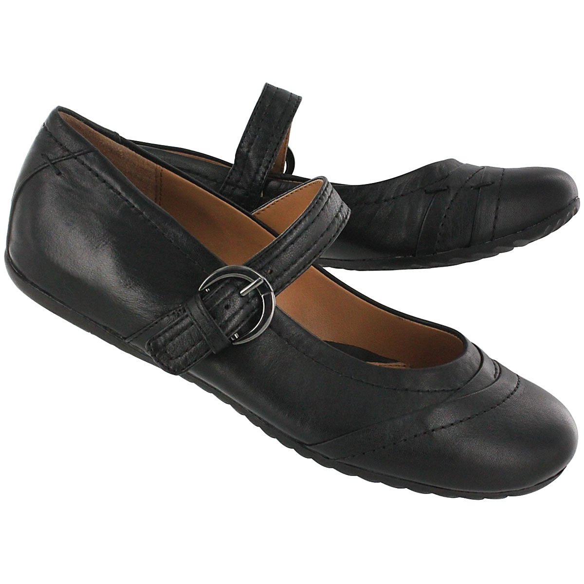 Mary Jane cuir noir ESTER, fem
