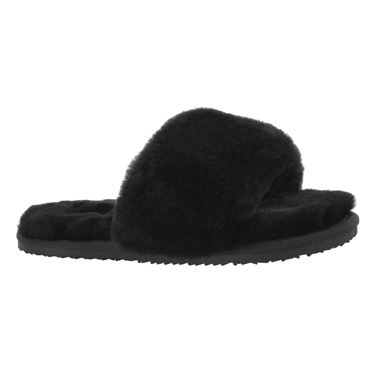 Women's EUGENIE black shearling slide slippers