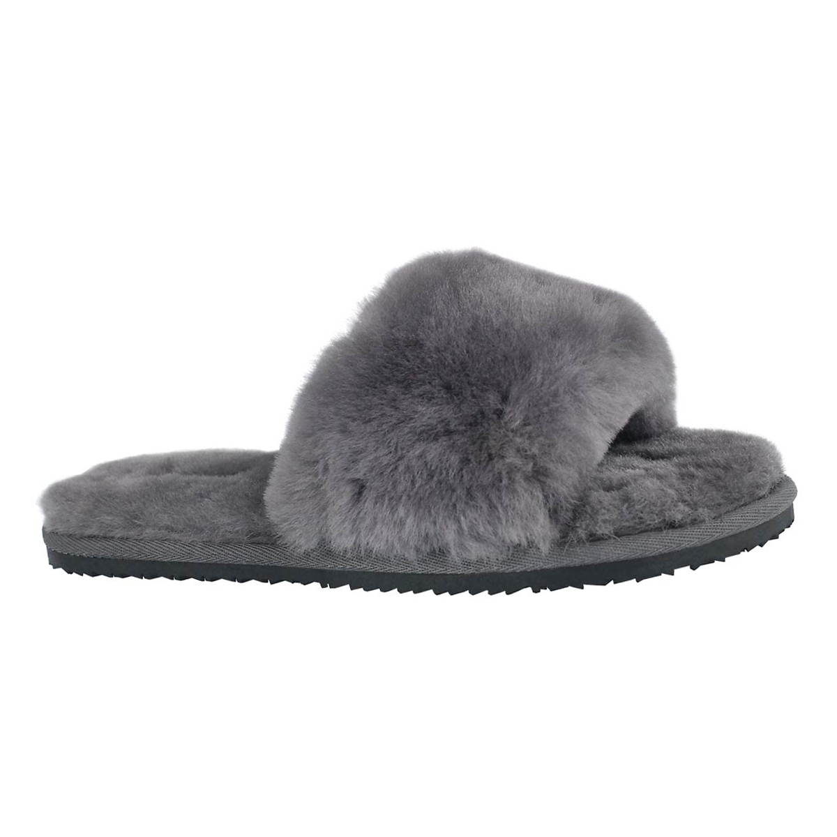 Women's EUGENIE grey shearliing slide slippers