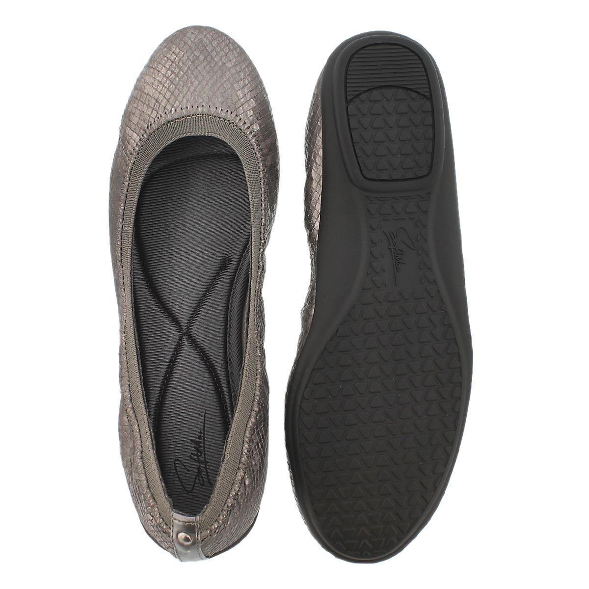 Lds Evita pwtr snake prnt mem. foam flat