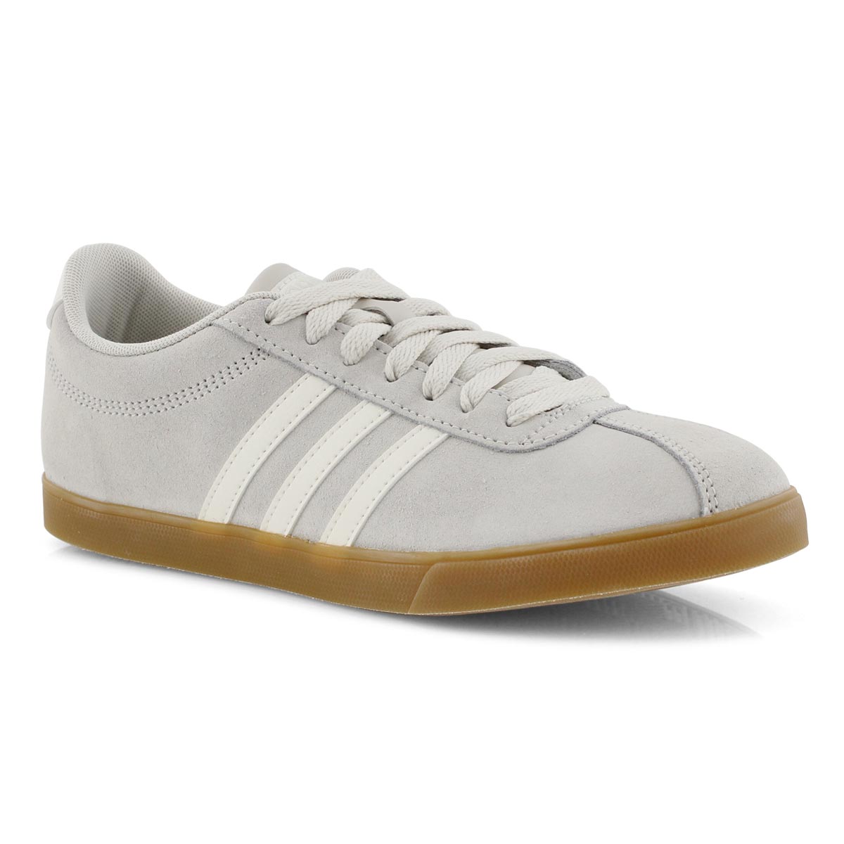 Lds Courtset raw wht/wht lace up sneaker