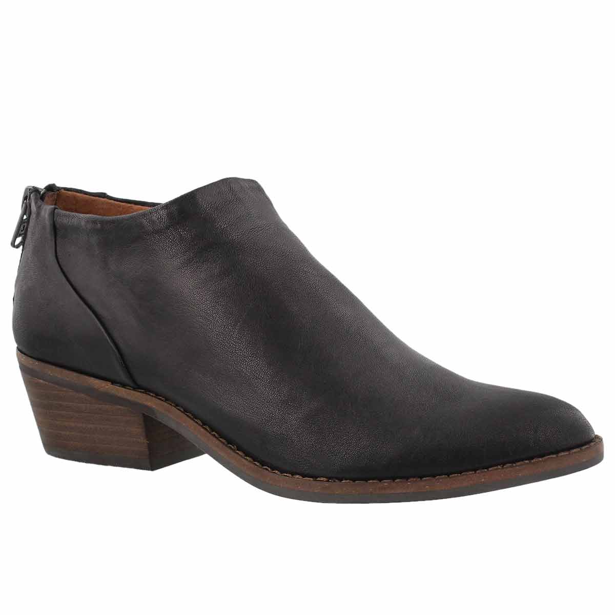 Women's FAI black zip up low casual booties